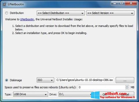 Képernyőkép UNetbootin Windows 8