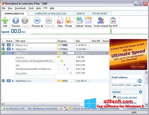 Képernyőkép Download Accelerator Plus Windows 8