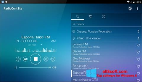 Képernyőkép Radiocent Windows 8