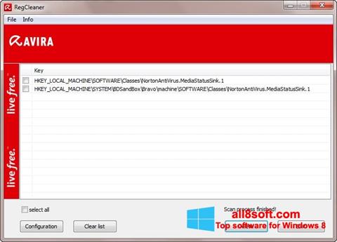 Képernyőkép Avira Registry Cleaner Windows 8