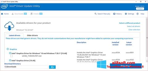 Képernyőkép Intel Driver Update Utility Windows 8