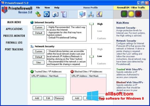 Képernyőkép Privatefirewall Windows 8