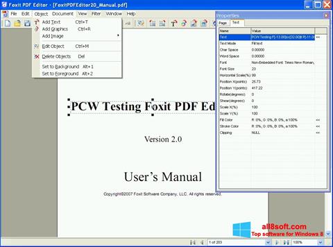 Képernyőkép Foxit PDF Editor Windows 8